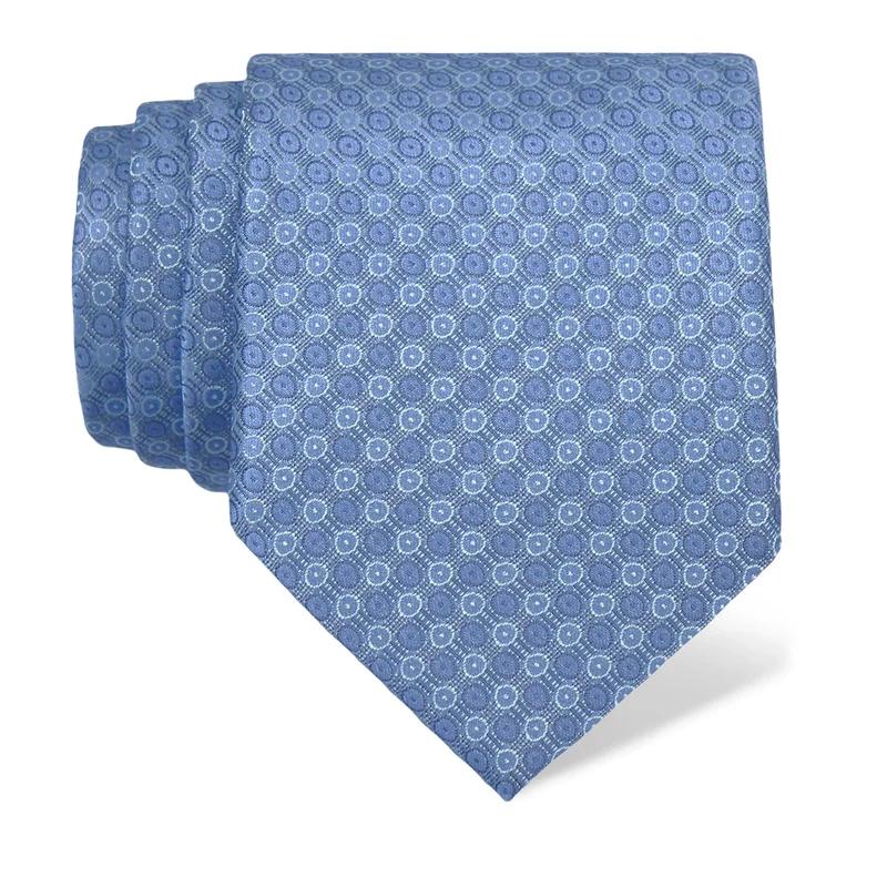 Cravat CROATA Classic  Small shapes Light blue  Silk 100%  