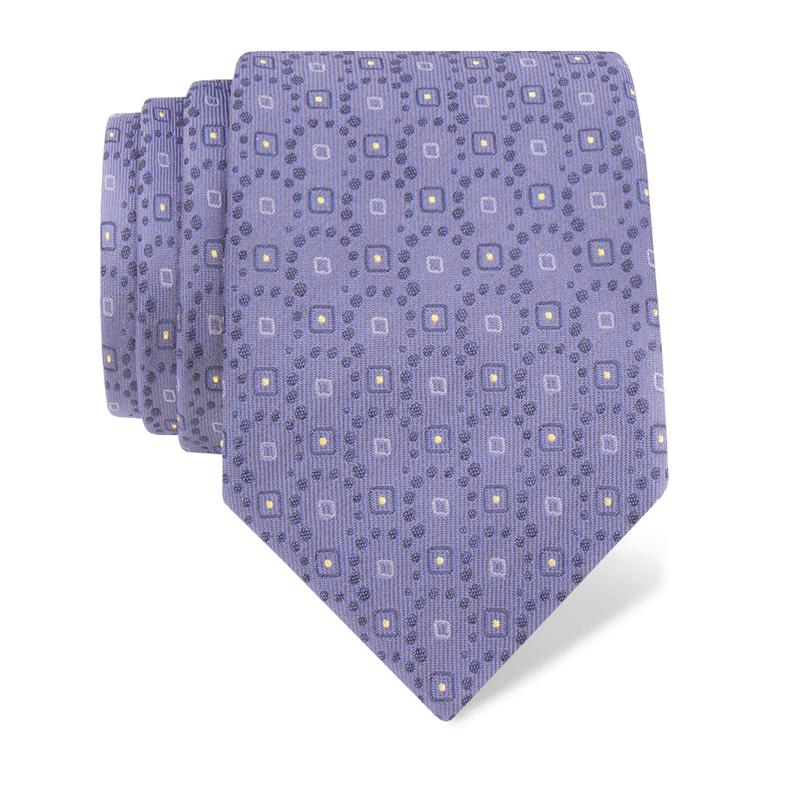 Cravat CROATA Teflon Classic  Ovals Blue  Silk 100%  