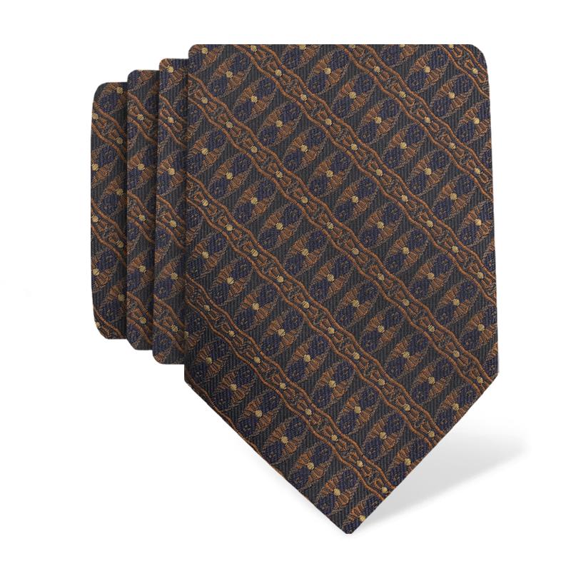 Cravat CROATA Teflon Classic Cravat Teflon Dots Brown  Silk 100%  