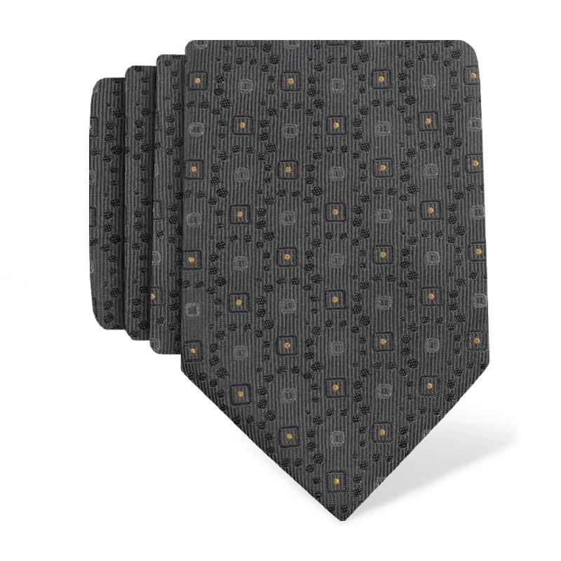 Cravat CROATA Teflon Classic Cravat Teflon Ovals Grey  Silk 100%  