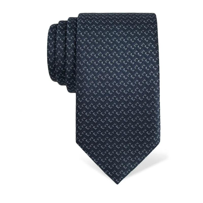 Cravat CROATA Classic  Small shapes Blue  Silk 100%  