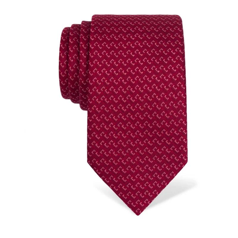 Cravat CROATA Classic  Small shapes Red  Silk 100%  
