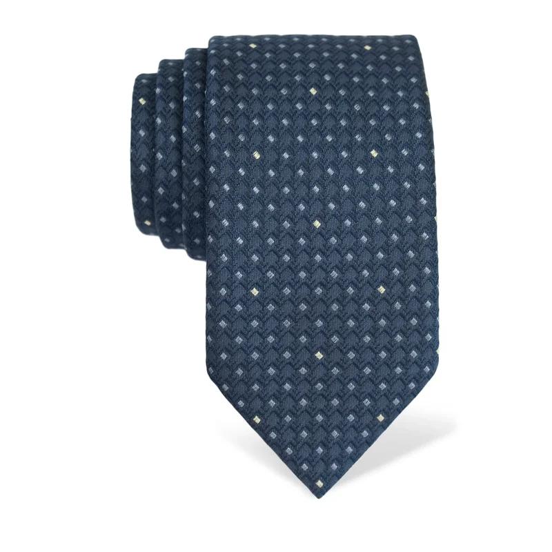 Cravat CROATA Classic  Small shapes Dark blue  Silk 100%  
