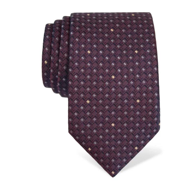 Cravat CROATA Classic  Small shapes Wine red  Silk 100%  