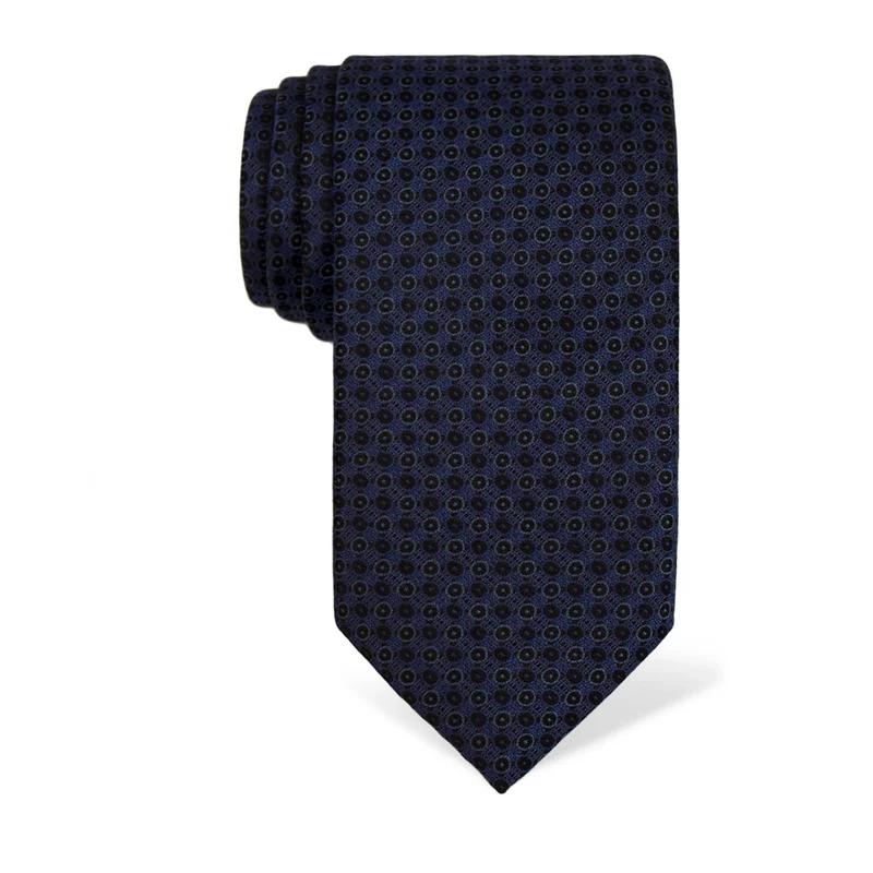 Cravat CROATA Classic  Small shapes Dark blue  Silk 100%  