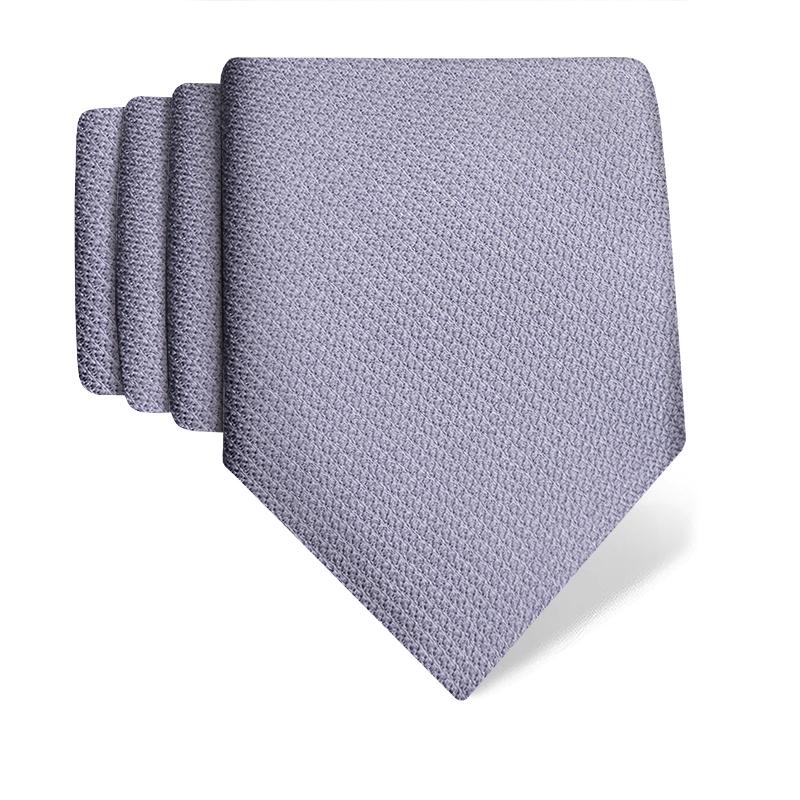 Cravat CROATA Classic  Solid textured Grey  Silk 100%  