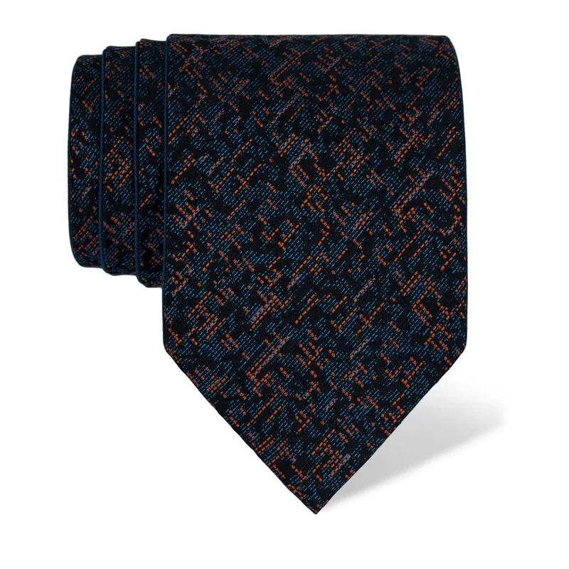 Cravat CROATA Classic Double face Small shapes Blue  Silk 100%  