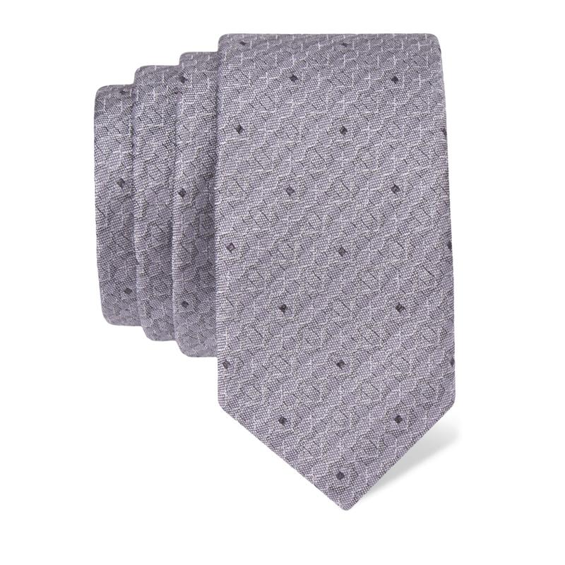 Cravat CROATA CROATA Classic  Squares Grey  Silk 95%, Metalized fiber (gold)5%  