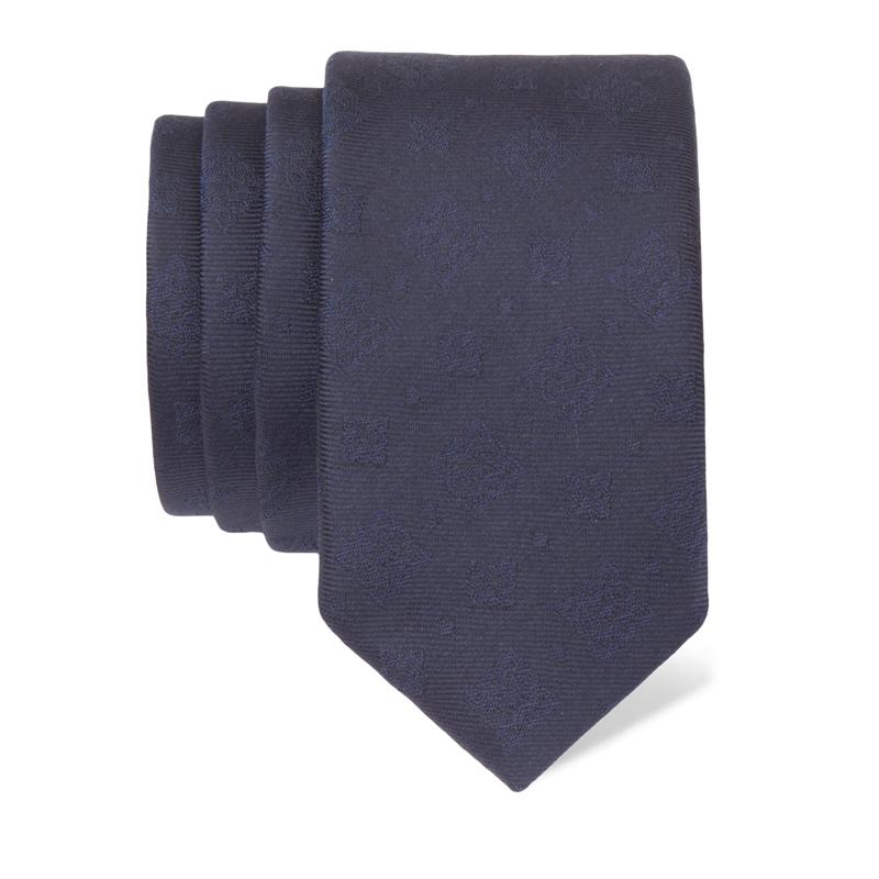 Cravat CROATA Festum Thematic  Braiding Dark blue  Silk 100%  