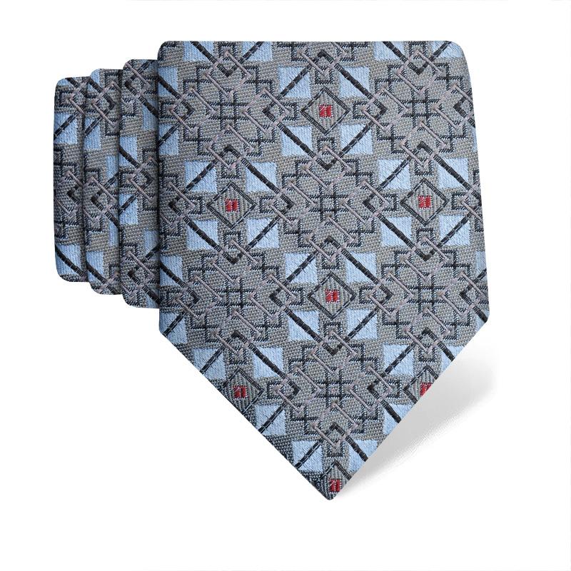 Cravat CROATA Brijuni Classic  Squares Grey  Silk 100%  
