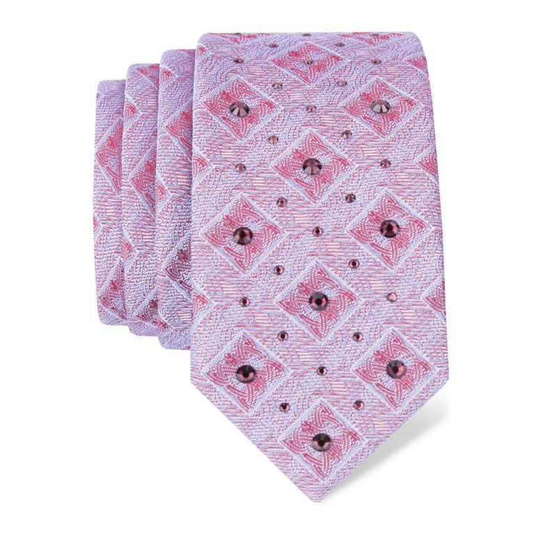 Cravat CROATA Kristal Thematic  Braiding Light blue  Silk 100%, High quality chrystals  