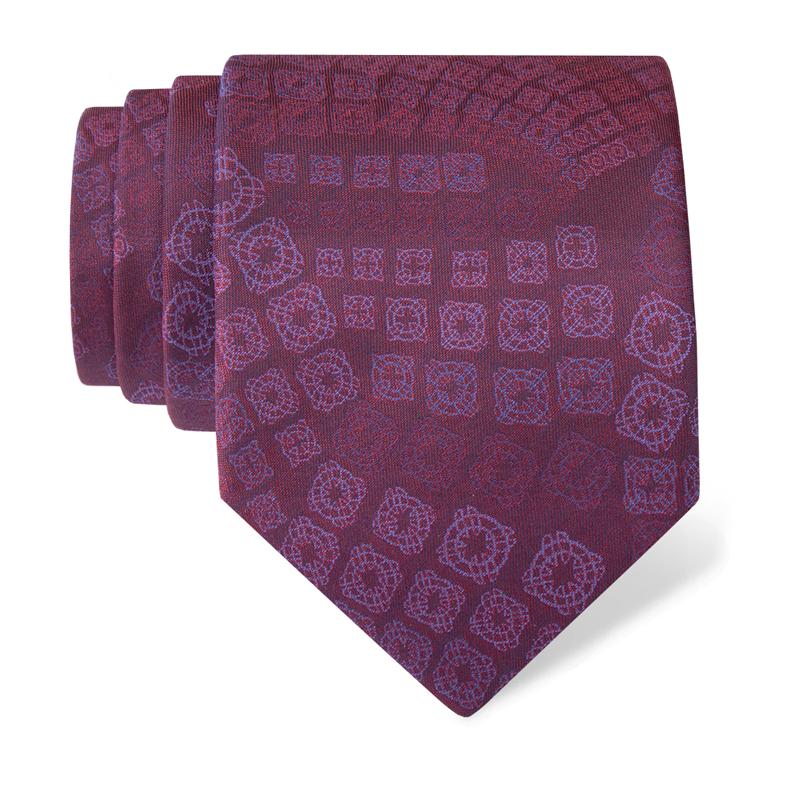Cravat CROATA 4 Thematic Limited edition Braiding Wine red  Silk 100%  