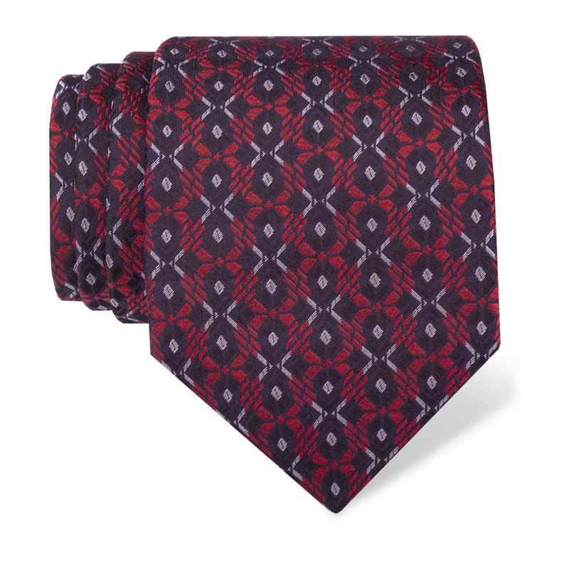 Cravat CROATA 4 Thematic Limited edition Folk embroidery Red  Silk 100%  