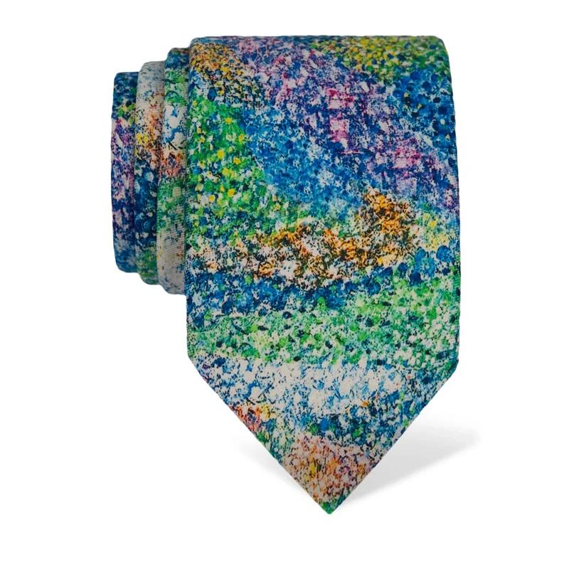 Cravat CROATA Art Thematic   Green  Silk 100%  
