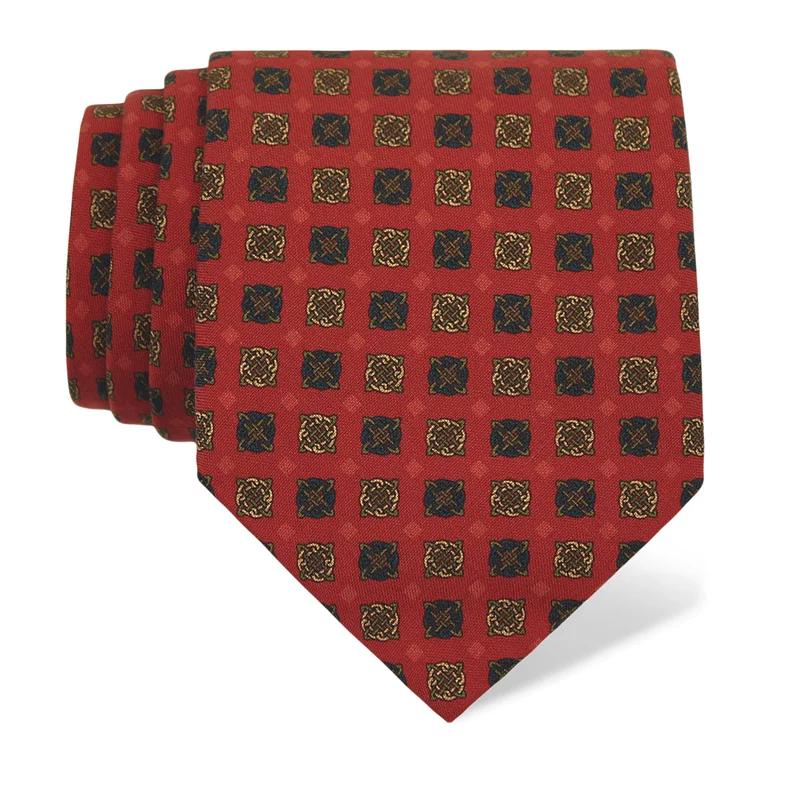Cravat CROATA Thematic  Braiding Red  Silk 100%  