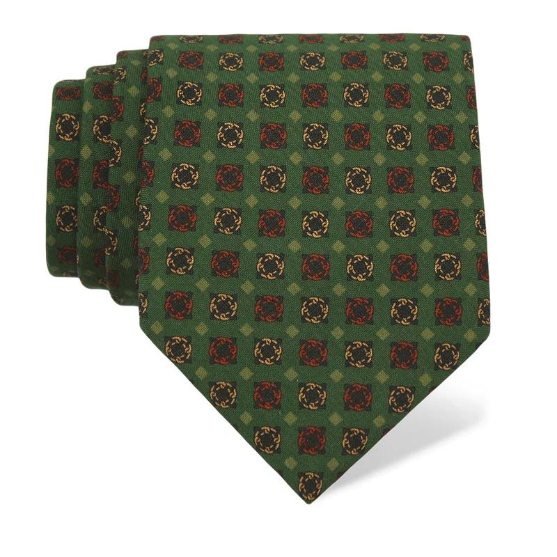 Cravat CROATA Thematic  Braiding Green  Silk 100%  