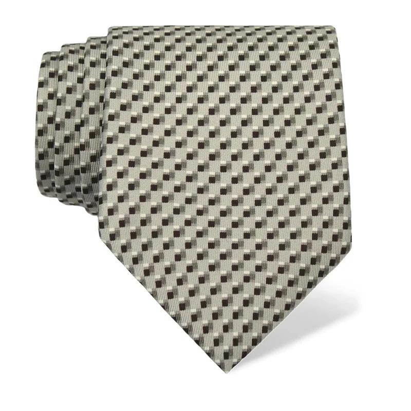 Cravat CROATA Thematic  Squares Grey  Silk 100%  