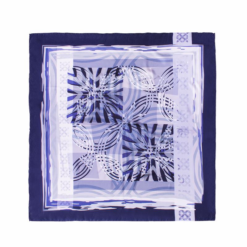 Scarf CROATA Thematic  Braiding Blue  Silk 100%  