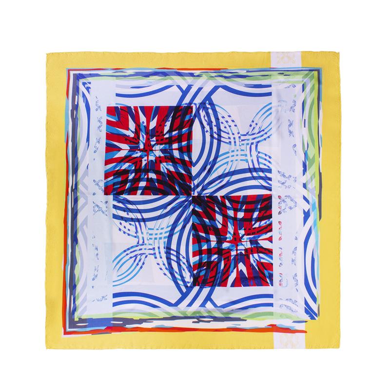Scarf CROATA Thematic  Braiding Yellow  Silk 100%  