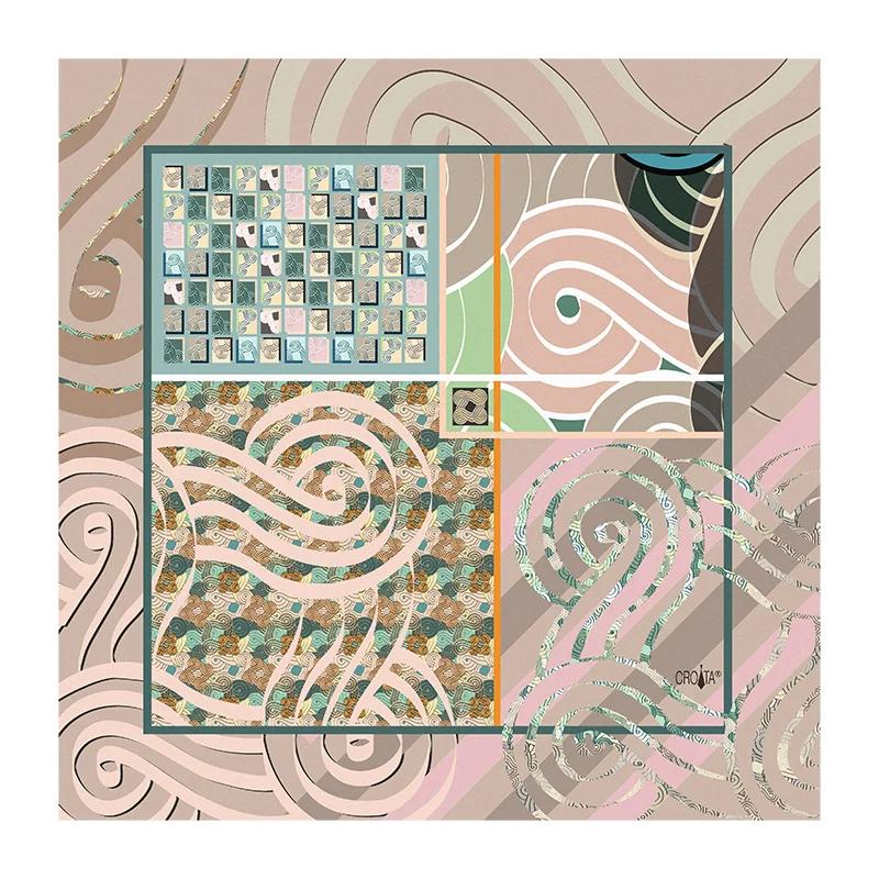 Scarf CROATA Thematic  Braiding Beige  Silk 100%  