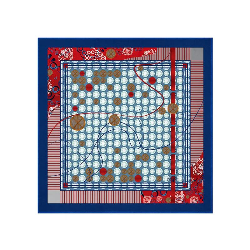 Scarf CROATA Thematic  City of Osijek Blue  Silk 100%  