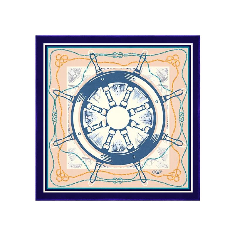 Scarf CROATA Thematic   Dark blue  Silk 100%  