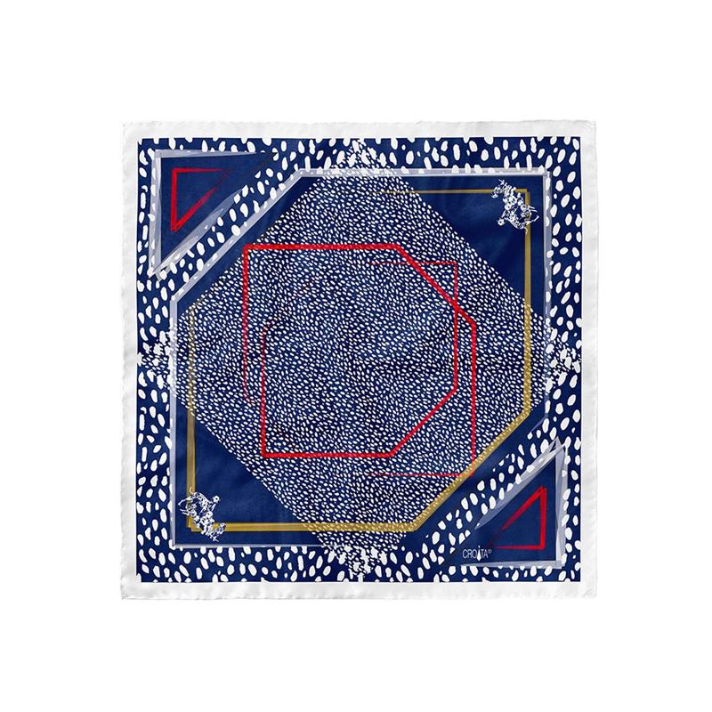 Scarf CROATA Thematic  Dalmatian dog Blue  Silk 100%  