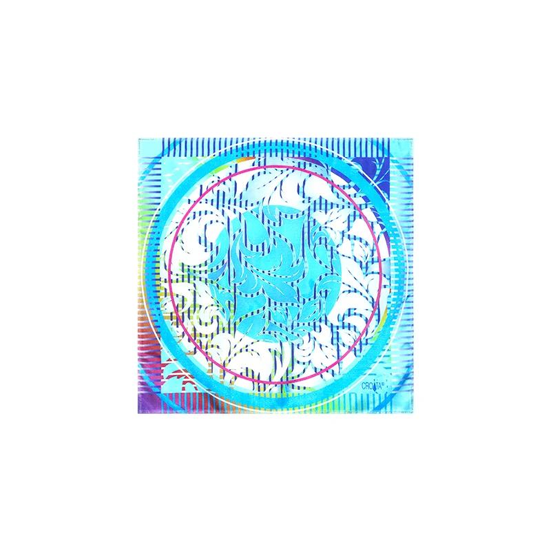 Scarf CROATA Thematic  Secession Turquoise  Silk 100%  