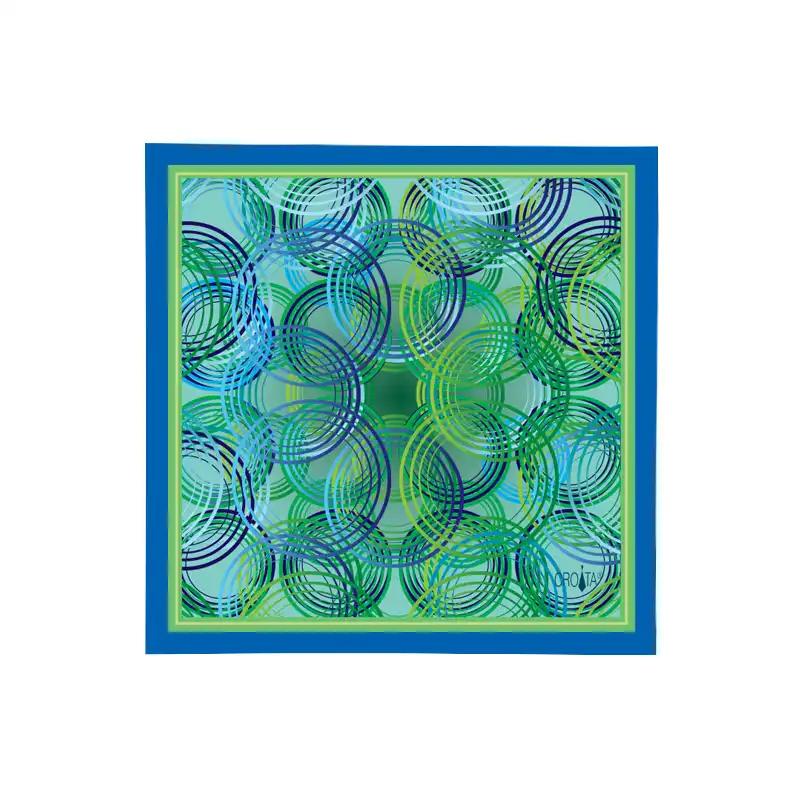 Small scarf CROATA Classic Scarf, classic Ovals Green  Silk 100%  