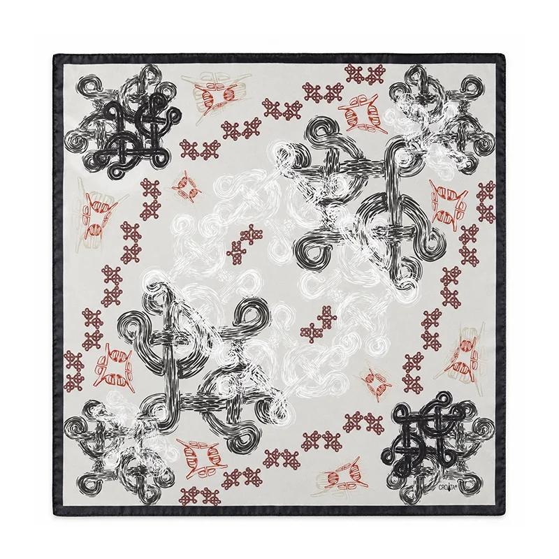 Scarf CROATA Brijuni Thematic  Braiding Grey  Silk 100%  