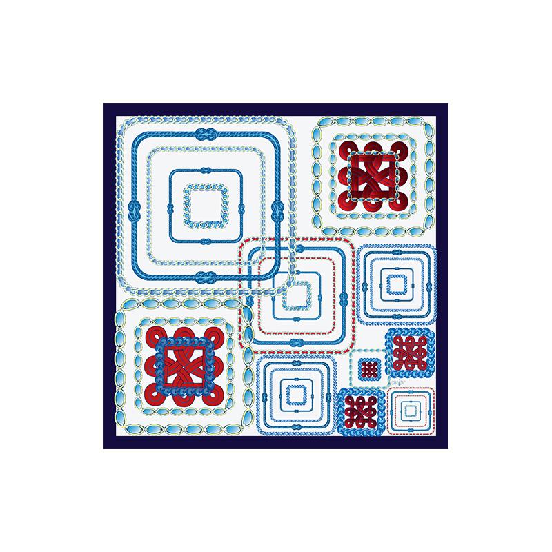 Scarf CROATA Brijuni Thematic Limited edition Braiding White  Silk 100%  