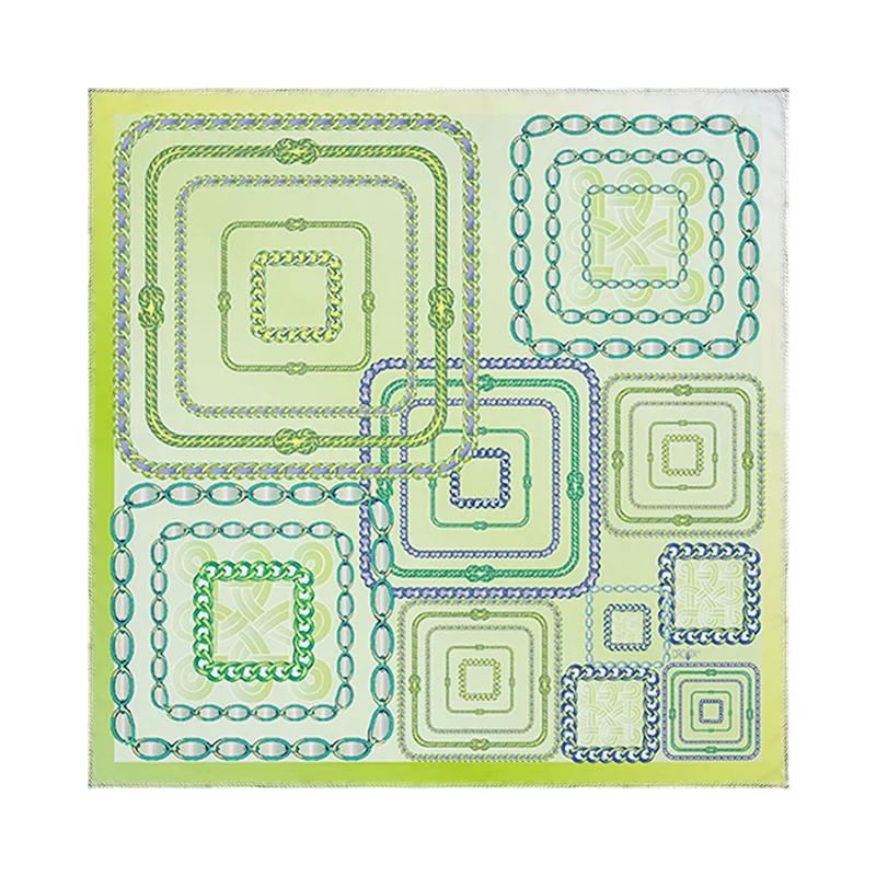 Scarf CROATA Brijuni Thematic Limited edition Braiding Green  Silk 100%  