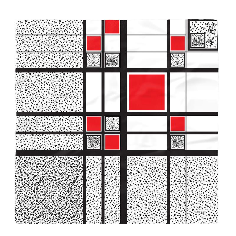 Scarf CROATA Brijuni Thematic  Dalmatian dog White  Silk 100%  