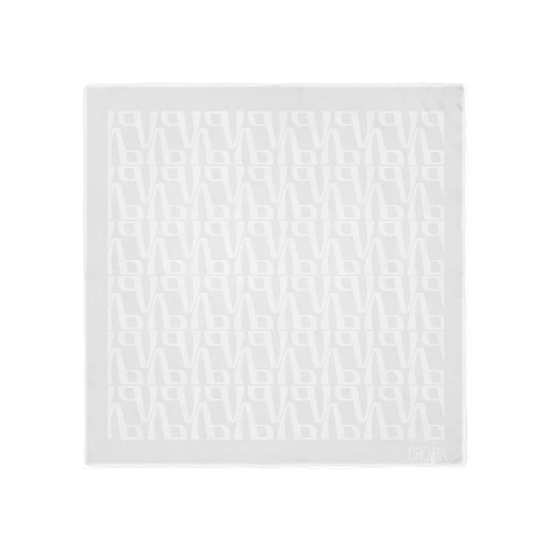 Scarf CROATA Brijuni Thematic  Glagolitic alphabet White  Silk 100%  