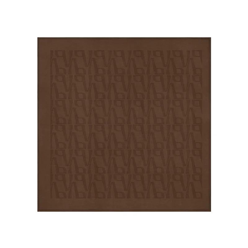 Scarf CROATA Brijuni Thematic  Glagolitic alphabet Cognac  Silk 100%  