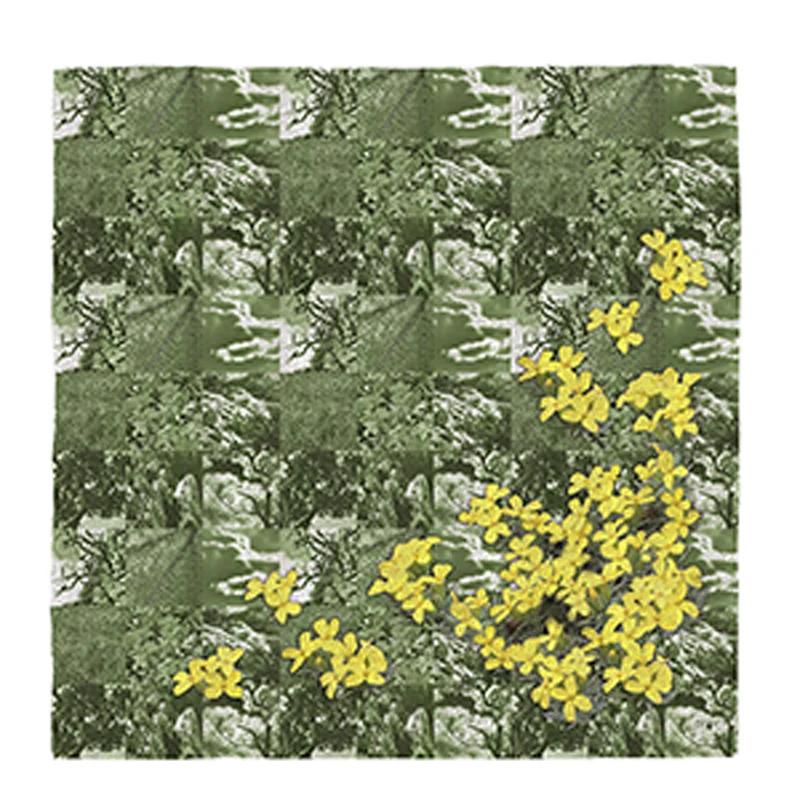 Scarf CROATA Dubrovnik Thematic Scarf, thematic Velebit mountain Green  Wool 48%, Silk 35%, Cashmere 17%  