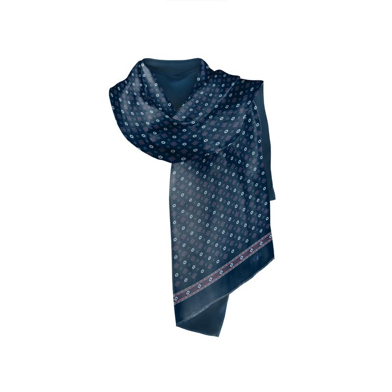 Shawl CROATA Thematic Shawl, thematic Braiding Blue  Silk 100%  
