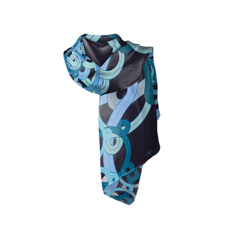 Shawl CROATA Thematic Shawl, thematic Braiding Blue  Silk 100%  