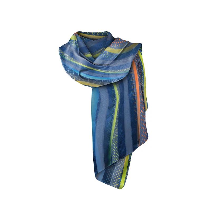 Shawl CROATA Thematic  Braiding Blue  Silk 100%  
