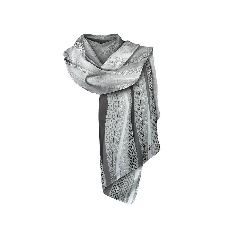 Shawl CROATA Thematic  Braiding Grey  Silk 100%  