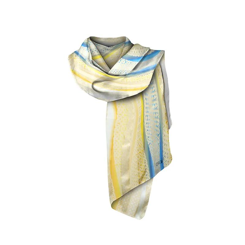 Shawl CROATA Thematic  Braiding Yellow  Silk 100%  