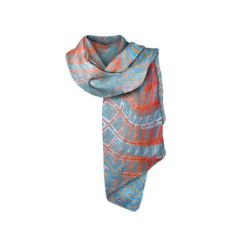 Shawl CROATA Thematic  Braiding Red  Silk 100%  