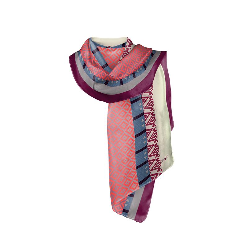 Shawl CROATA Thematic Shawl, thematic Folk embroidery Beige  Silk 100%  