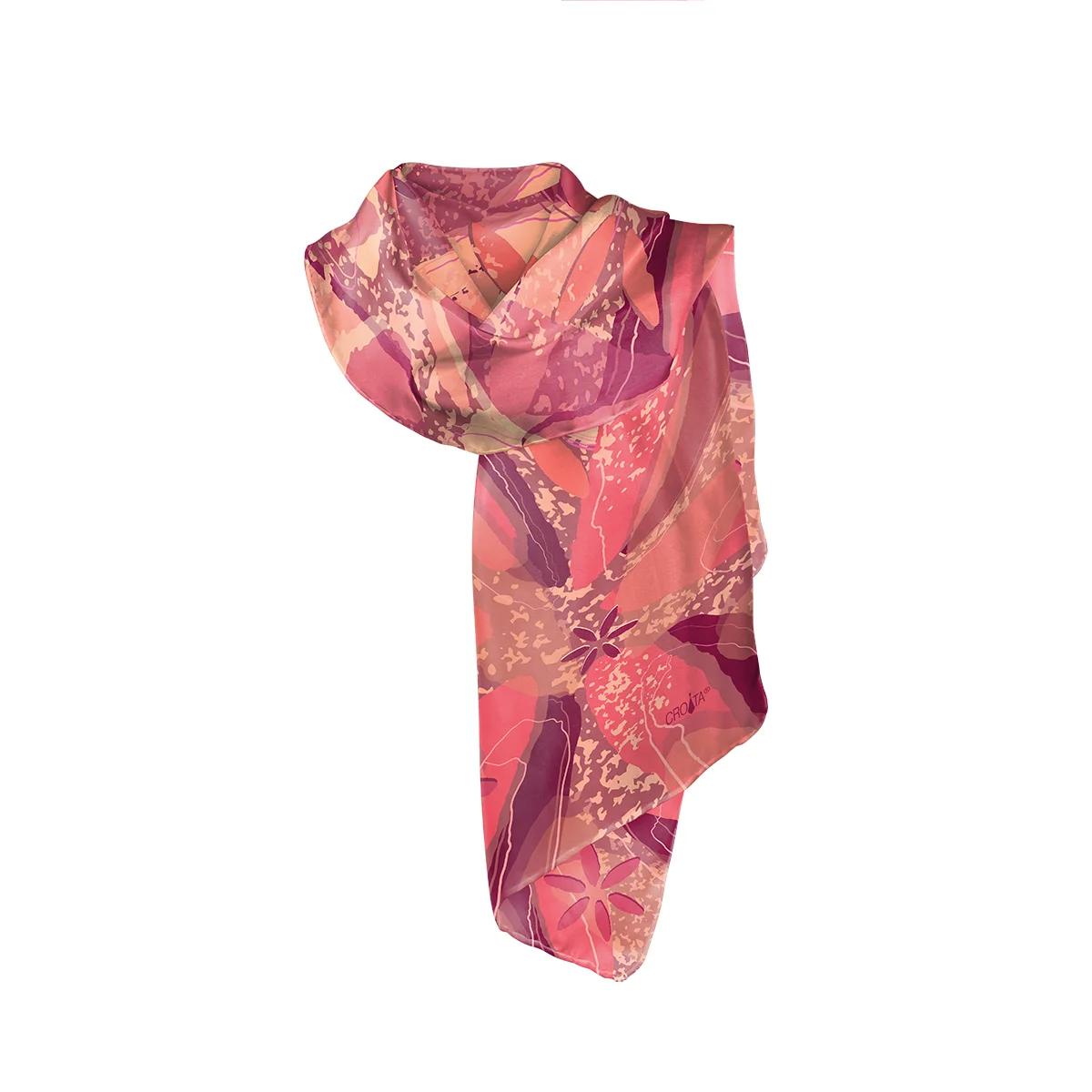 Shawl CROATA Thematic Shawl, thematic Water fountain Pink  Silk 100%  