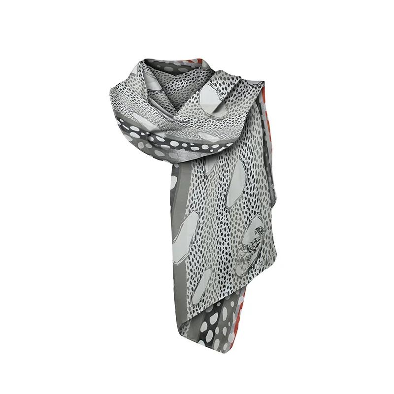 Shawl CROATA Thematic  Dalmatian dog White  Silk 100%  