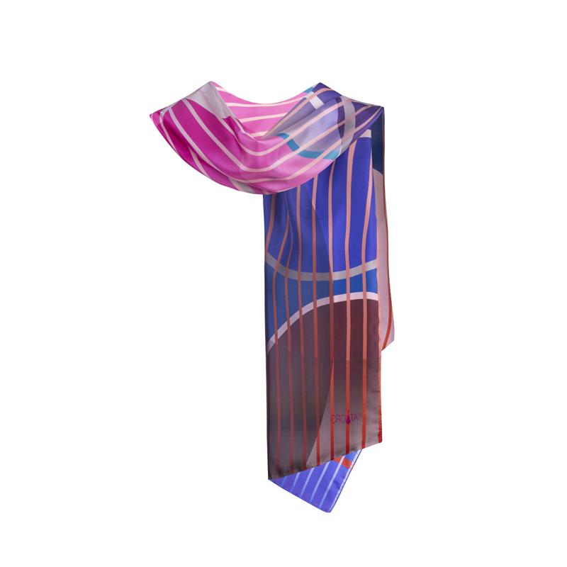 Shawl CROATA Classic Shawl, classic Ovals Pink  Silk 100%  