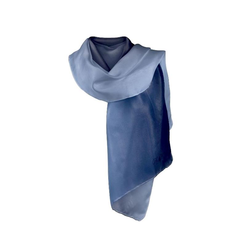 Shawl CROATA Classic  Solid Blue  Silk 100%  