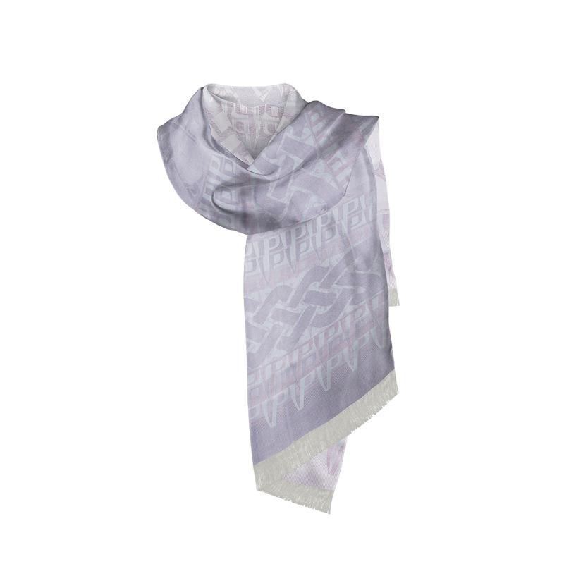 Shawl CROATA Thematic Shawl Braiding and glagolitic alphabet Light blue  Silk 100%  