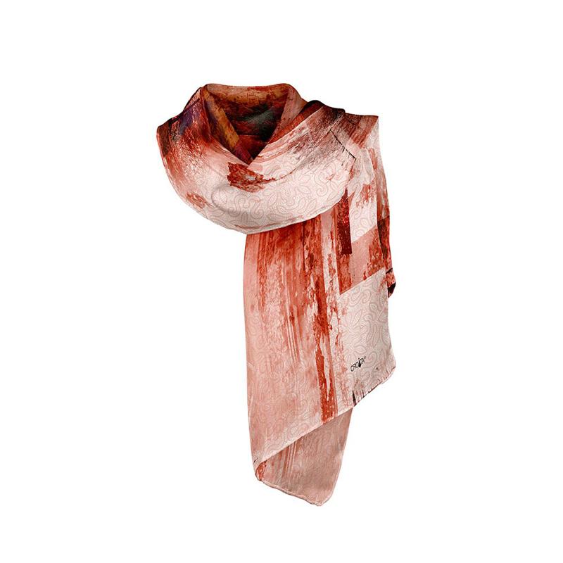 Shawl CROATA Brijuni Thematic Limited edition Lace Cognac  Silk 100%  