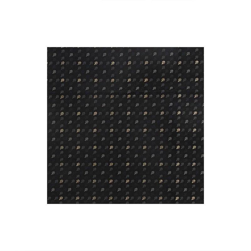 Pocket square CROATA AuHRum Thematic Limited edition Glagolitic alphabet Black  Silk 89%, Metalized silk thread (gold) limited 11%  